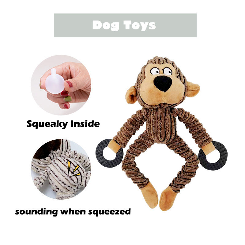 Miniature : Fun Pet Toy Monkey Shape Corduroy