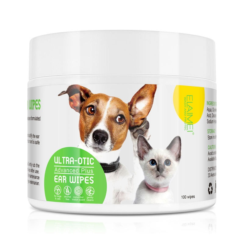 Miniature : ELAIMEI Pet Ear Cleaning Cotton Tablets Cat and Dog Ear Cleaning Cotton Tablets