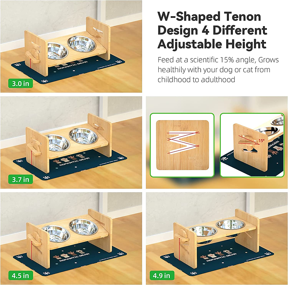 Miniature : Upgrated Elevated Dog Bowls Adjustable Raised Dog Bowl Stand Feeder for Large Me