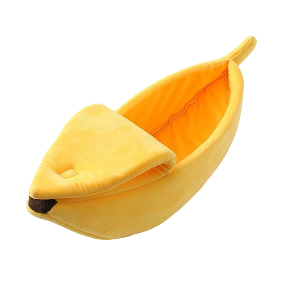 Miniature : Cute Cat Bed Banana-Shaped Soft Cat Cuddle Bed House Lovely Pet Supplies for Cat