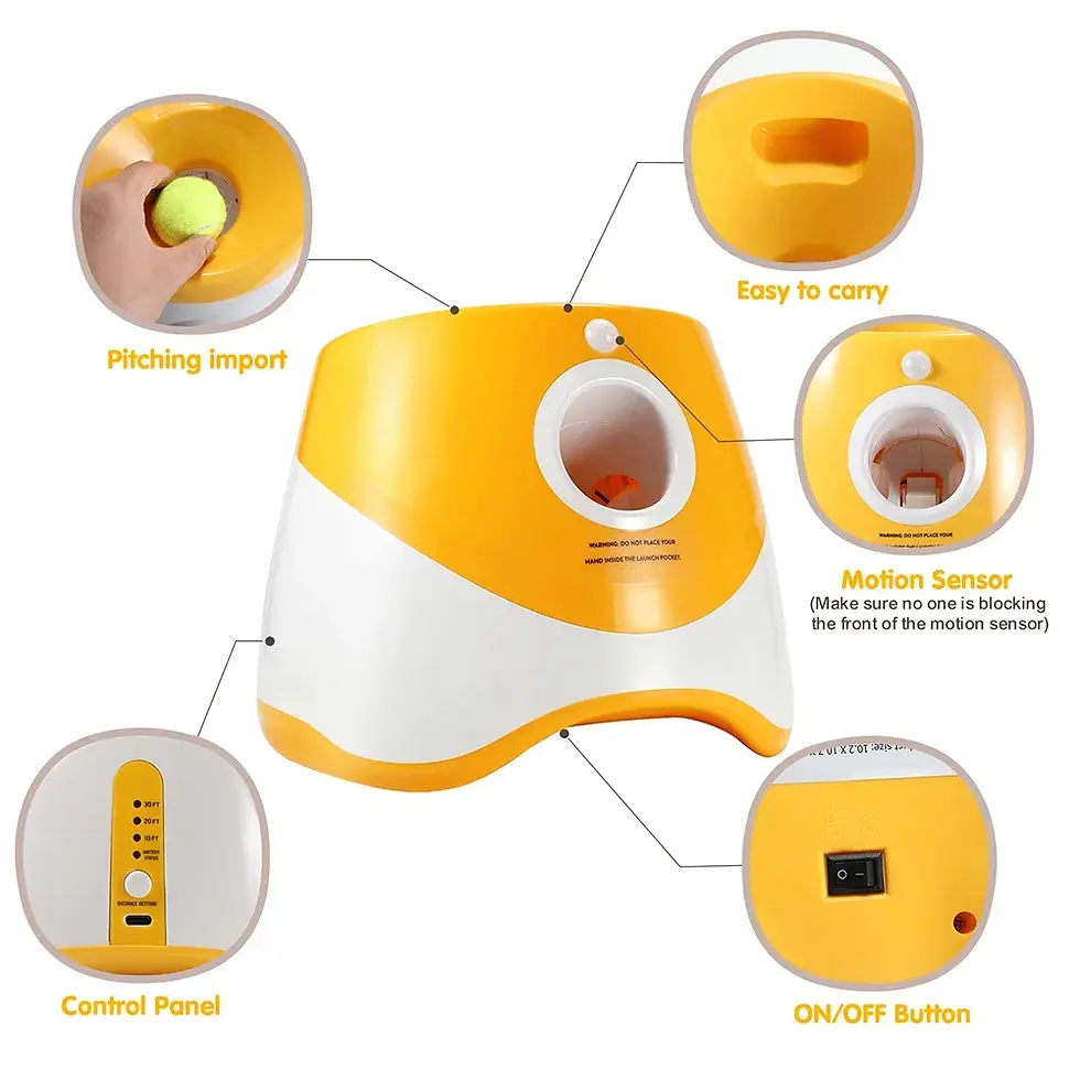 Miniature : Dog Automatic Ball Launcher Interactive Toy,