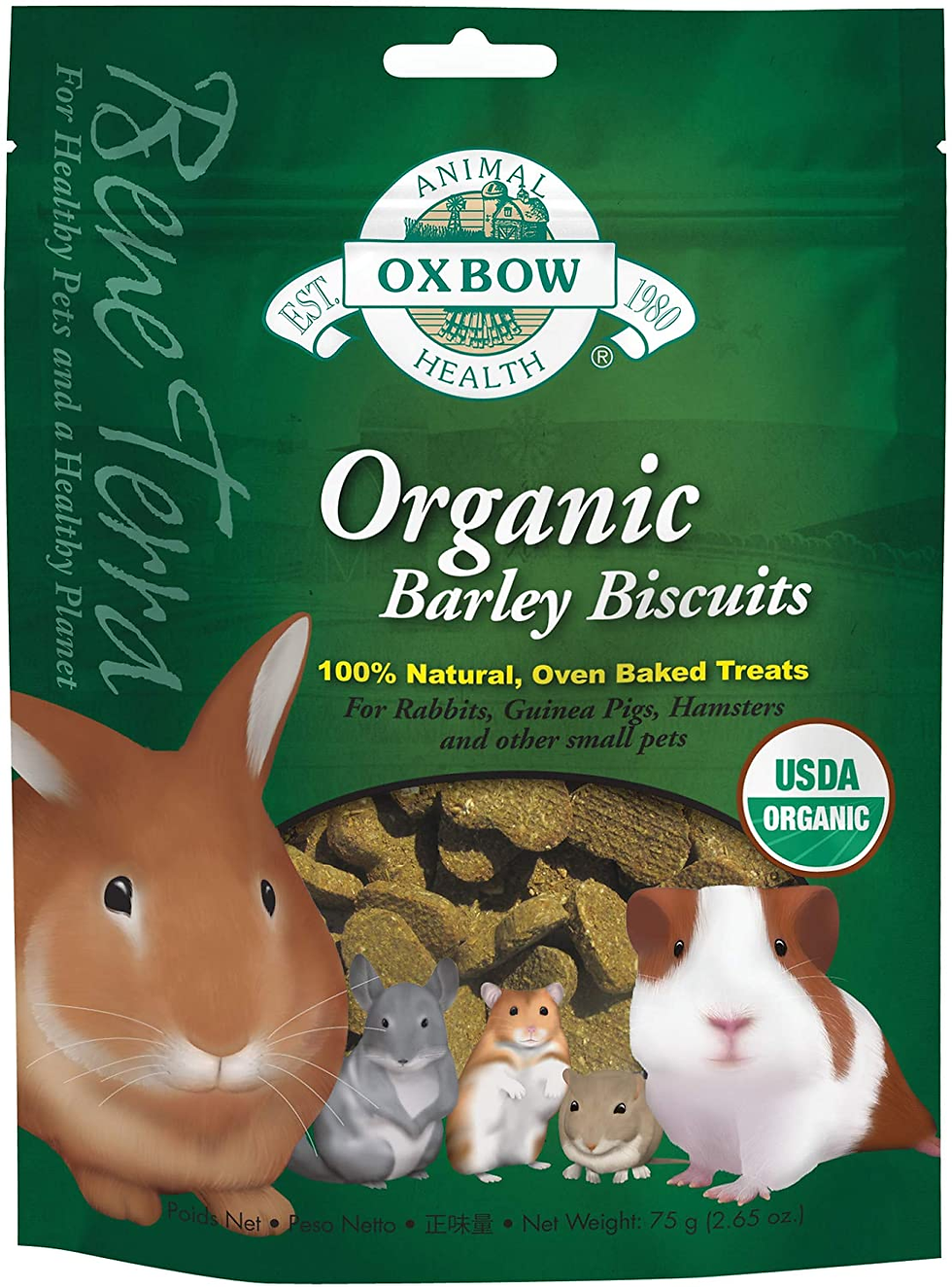 Miniature : Organic Rewards Barley and Hay Biscuit Treats for Rabbits, Guinea Pigs, Chinchil