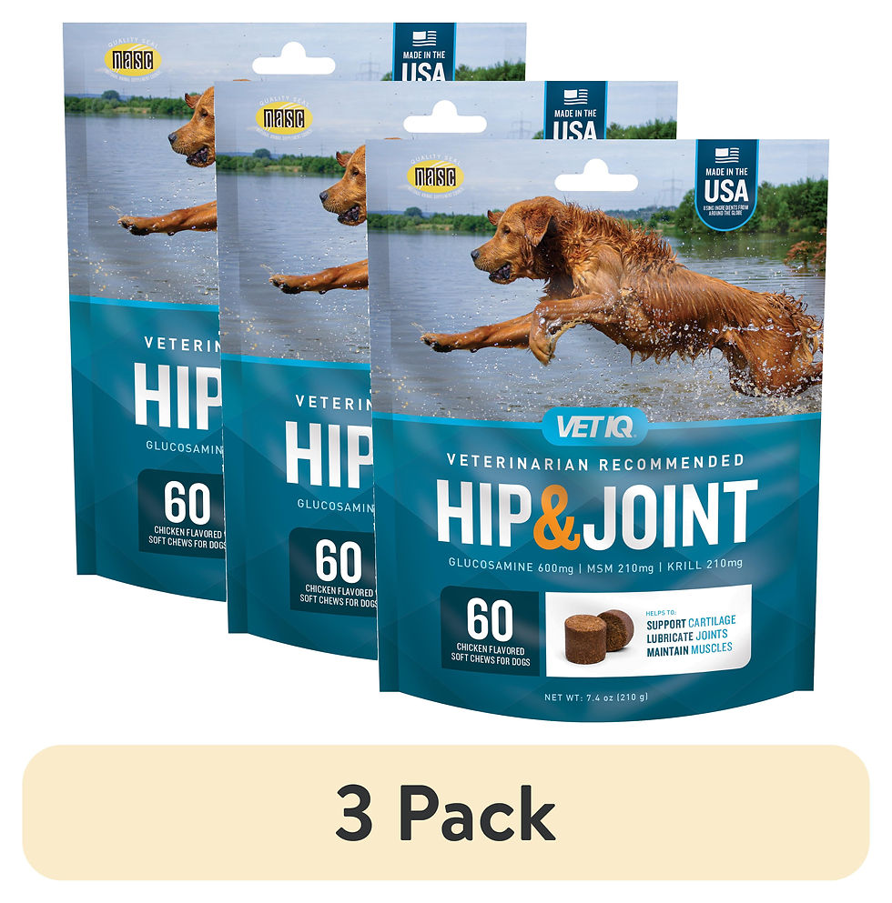 Miniature : (3 Pack)  Hip & Joint Supplement for Dogs, Chicken Flavored Soft Chews, 7.4 Oz, 