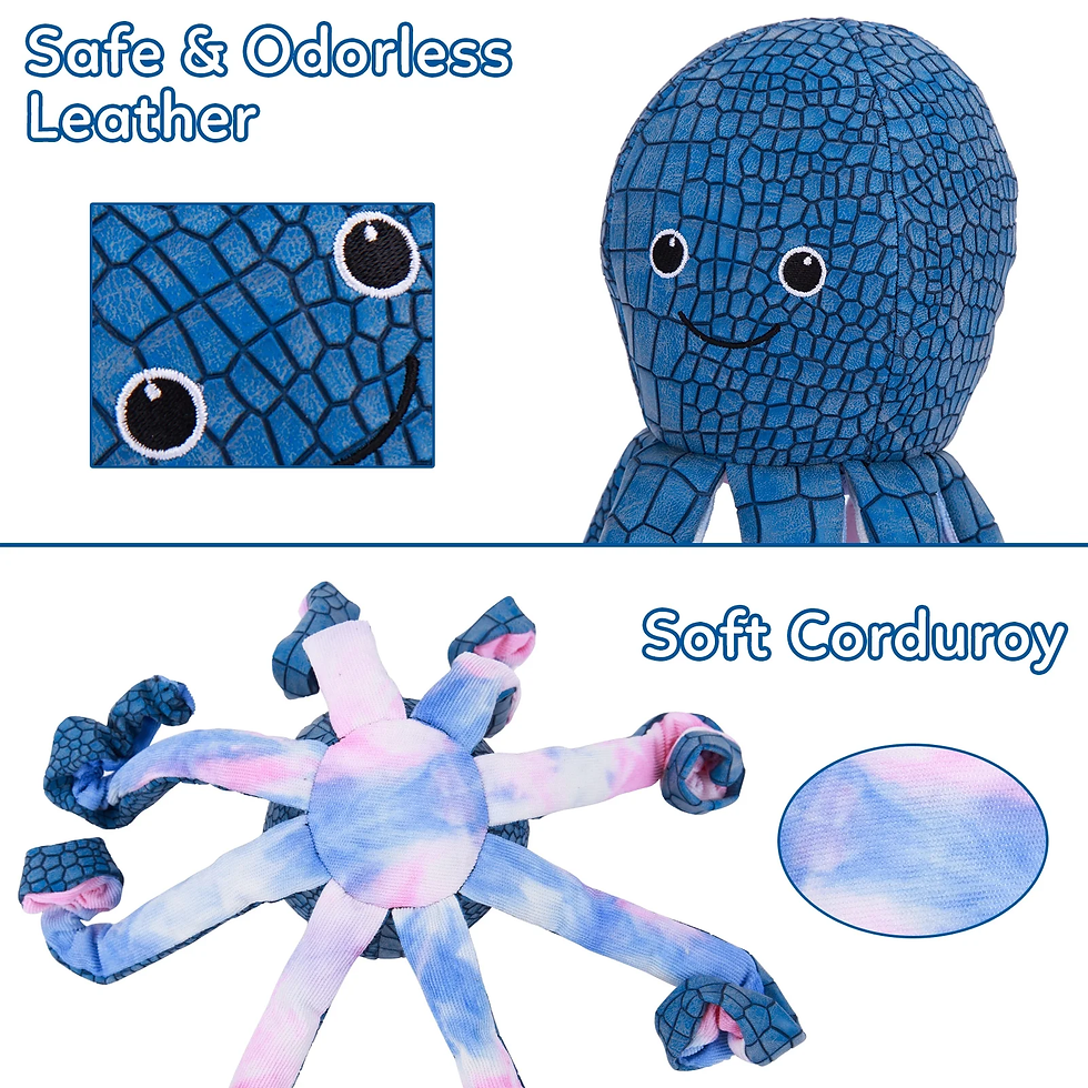 Miniature : Octupus Squeaky Dog Toys, Blue Interactive Dog Toys, Funny Dog Toy, Tug of War D
