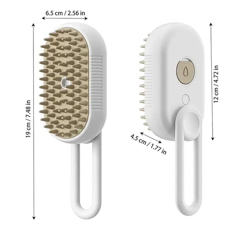 Miniature : Steamy Dog Brush Electric Spray Cat Hair Brush 3 In1 Dog Steamer Brush for Massa