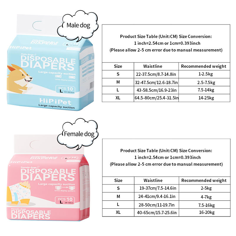 Miniature : 10Pcs Disposable Pet Diapers 