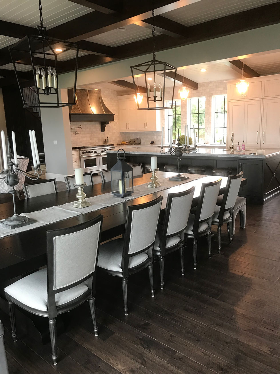 Luxury black and white home kitchen