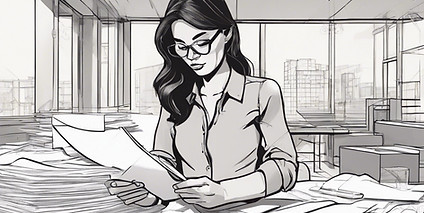 a woman architect reviewing construction documents.jpg