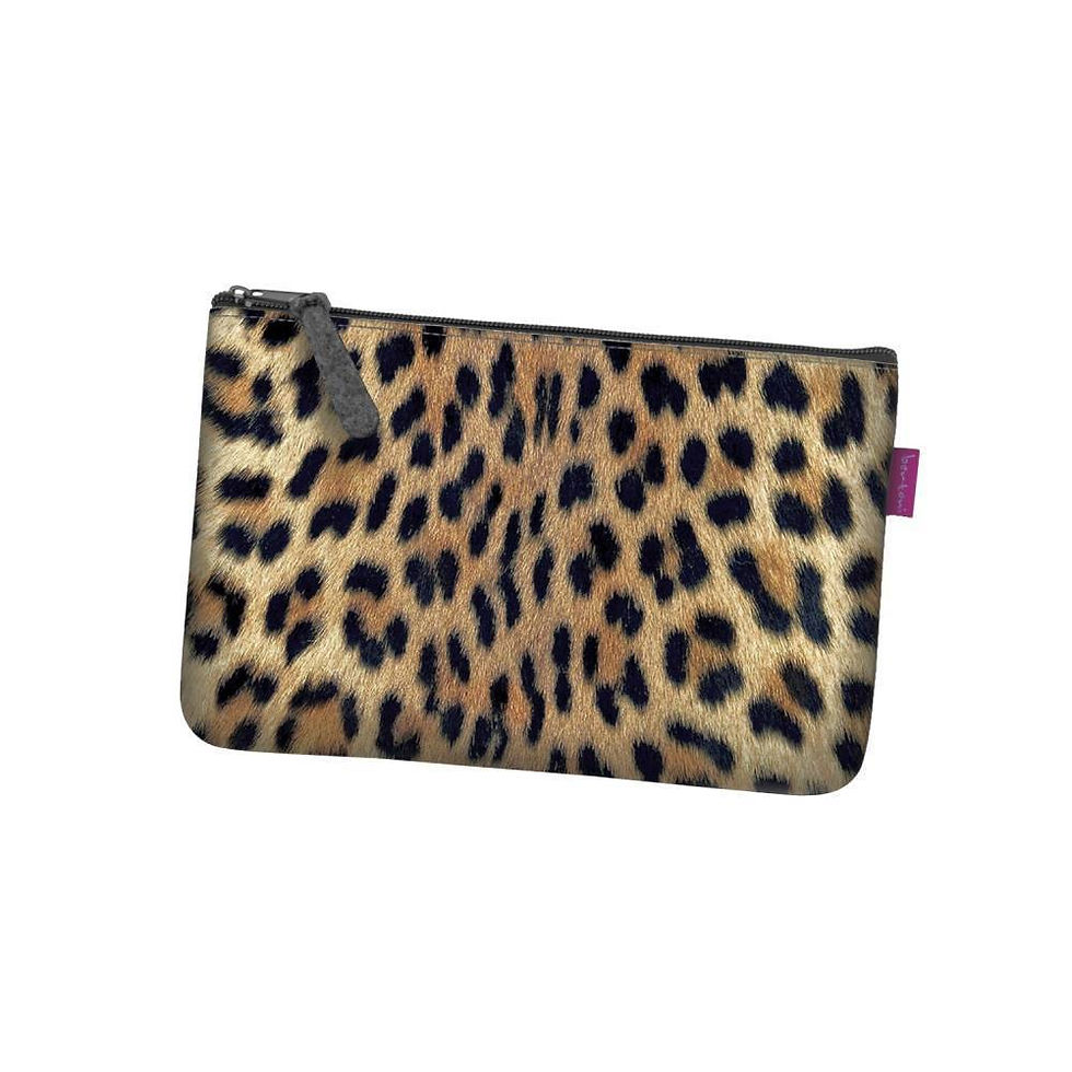 Kosmetiktasche POCKET Anthrazit »Leopard«