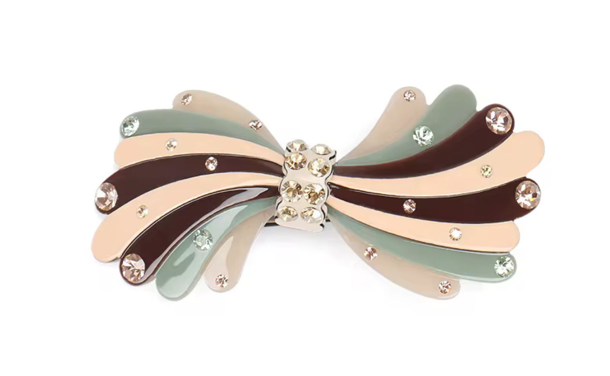 Haarspange  African Butterfly /Safari Bio-Acetat und  Swarovski Kristalle