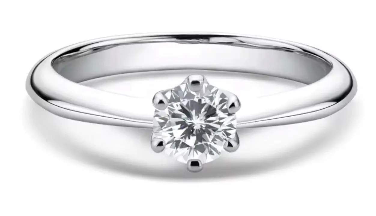 Ring Sterling Silber 925 und Moissanite 0,5 ct Verlobungsring