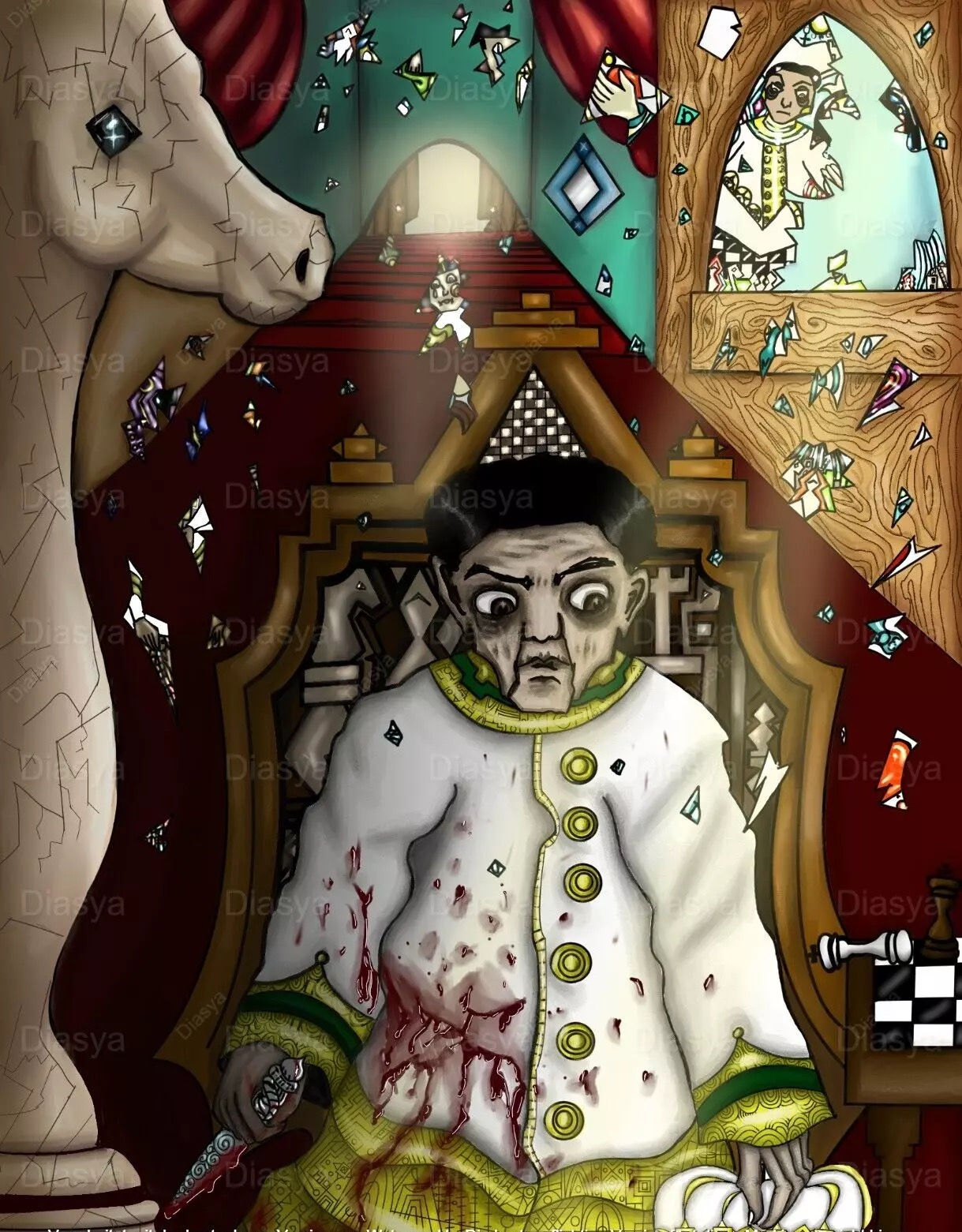 Bild auf Leinwand König Zamir Schachmatt von Diana Ecker