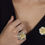 Thumbnail: Ring Blumen 925 Sterling Silber platiniert und vergoldetes Sterling Si