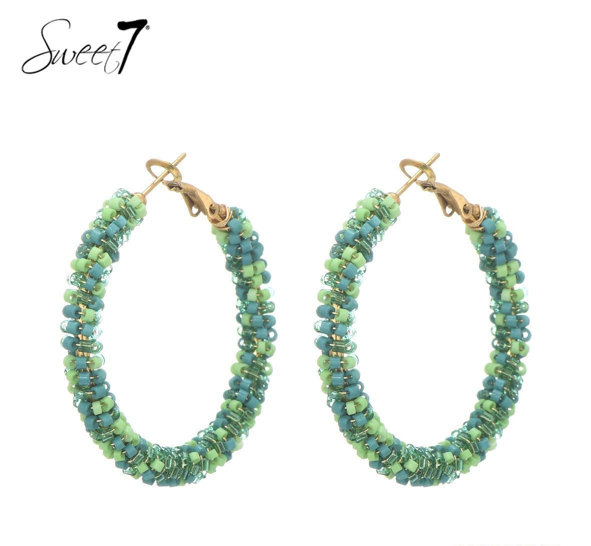 Hoop earrings with Miyuki beads Sweet 7