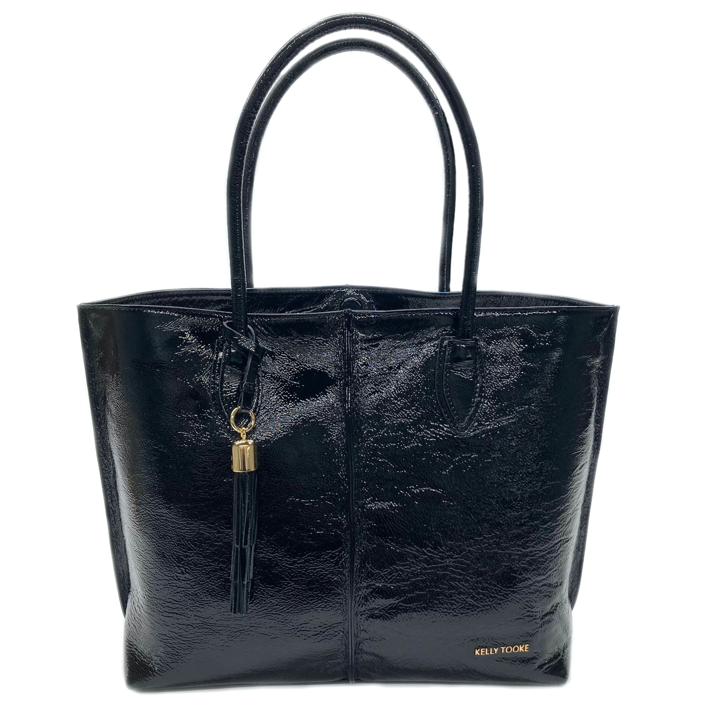 Josephine Tote (Black Patent Licorice)