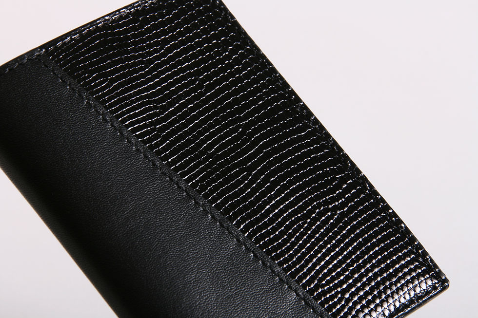 Miniature : Portefeuille Homme Bonsavoir Paris - Cuir Noir et exotique Lézard véritable Noir - Petite-Maroquinerie Luxe Made in France