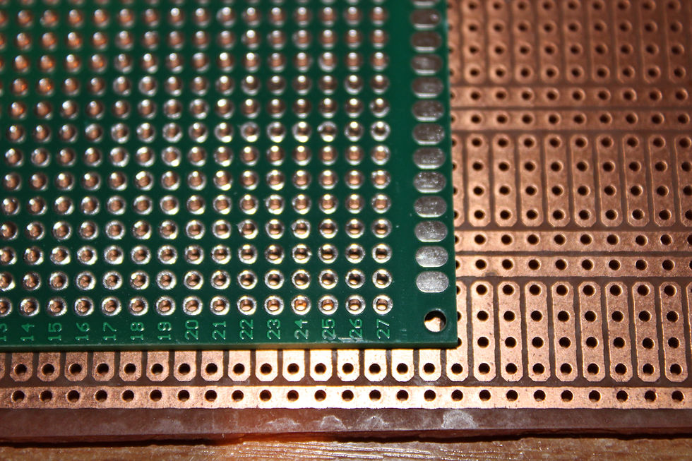 Thumbnail: Strip Board PCB Prototyping Soldering board 27 x 22 holes - Double Sided Green