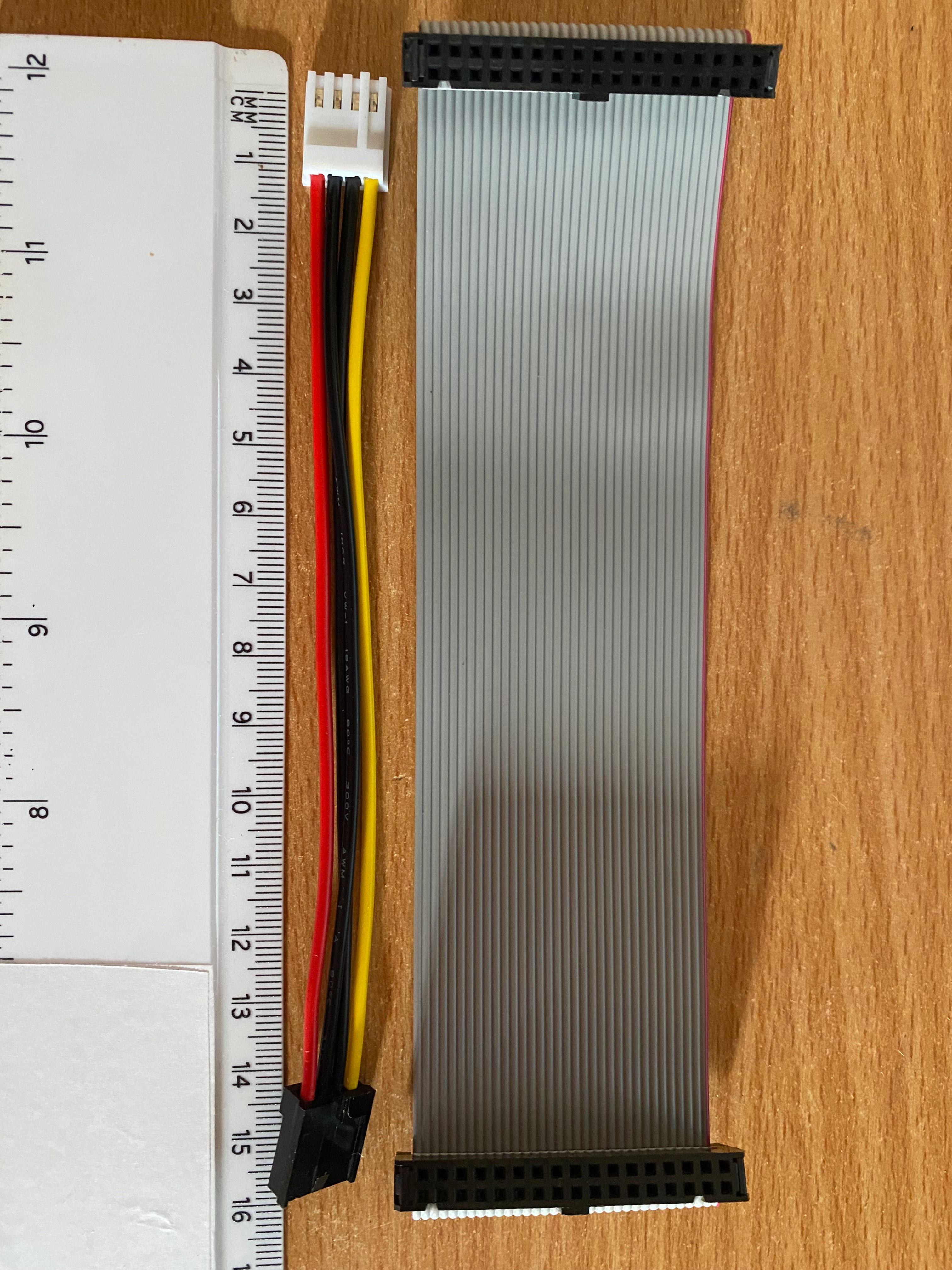 Commodore Amiga A500 & A1200 Floppy Disk Drive Power Lead & Data (Ribbon) Cable