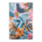 Island Bloom Hawaiian kitchen tea towel with colorful tropical floral and leaf print.