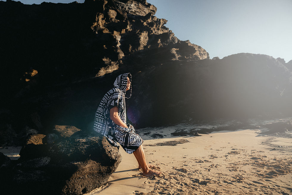 Thumbnail: Adult Poncho - Black Tribal Pattern