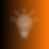 Icon of a light bulb with a brain inside, surrounded by radiating lines, in white on an orange gradient background