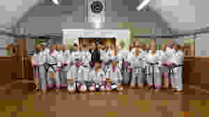 Sensei Lowe kneeling front and centre