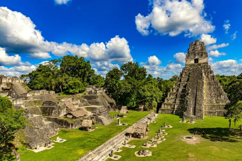 The Grand Plaza with the North Acropolis and Temple I (Great Jaguar Temple) at Tikal, Guatemala