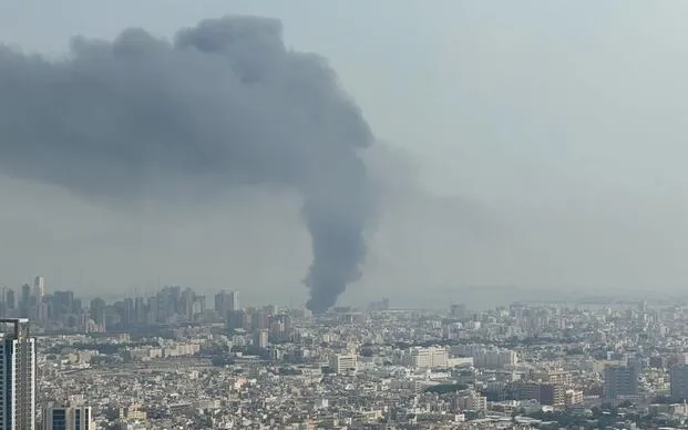 Bahrain today. Smoke rises over Manama on Feb. 28, 2026. Credit: Shannon Renfroe/Stars and Stripes (source)