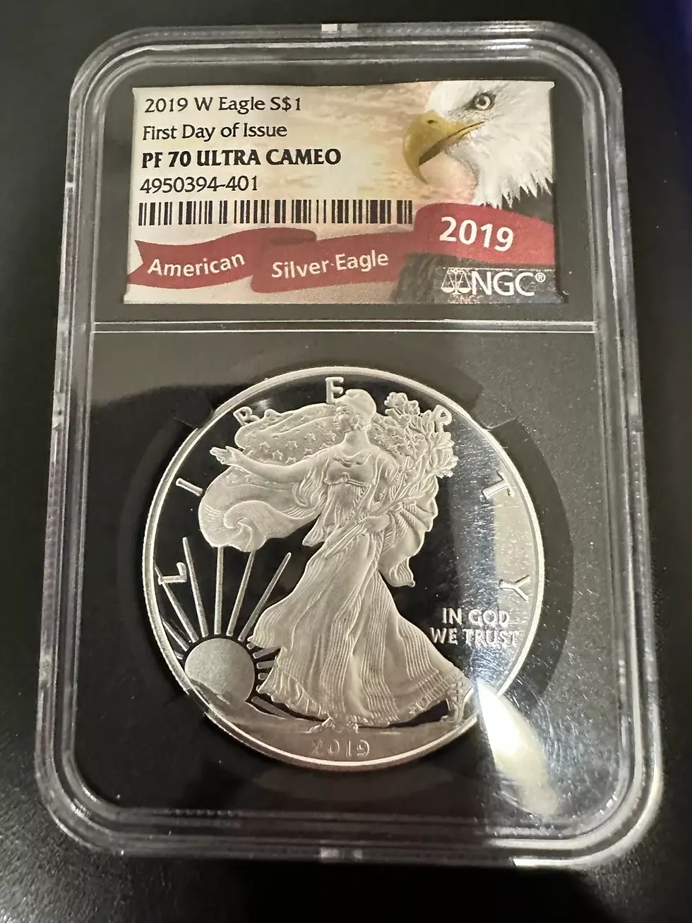 US 2019-W Silver Eagle First Day of Issue NGC Graded