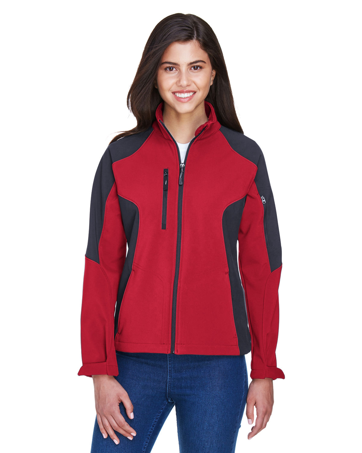 North End Ladies' Compass Colorblock Three-Layer Fleece Bonded Soft Shell 78077