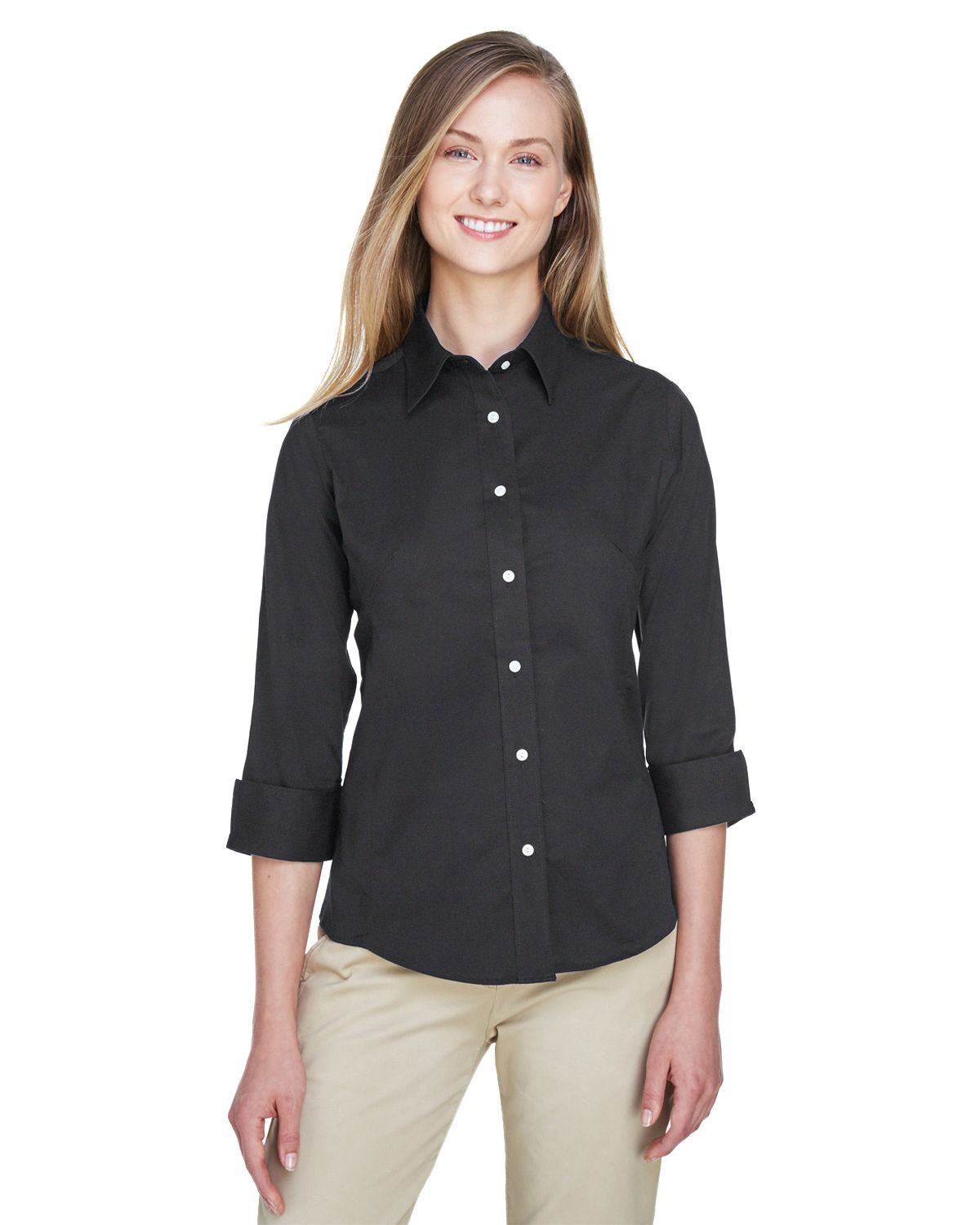 Devon & Jones Ladies' Perfect Fit™ 3/4-Sleeve Stretch Poplin Blouse DP625W