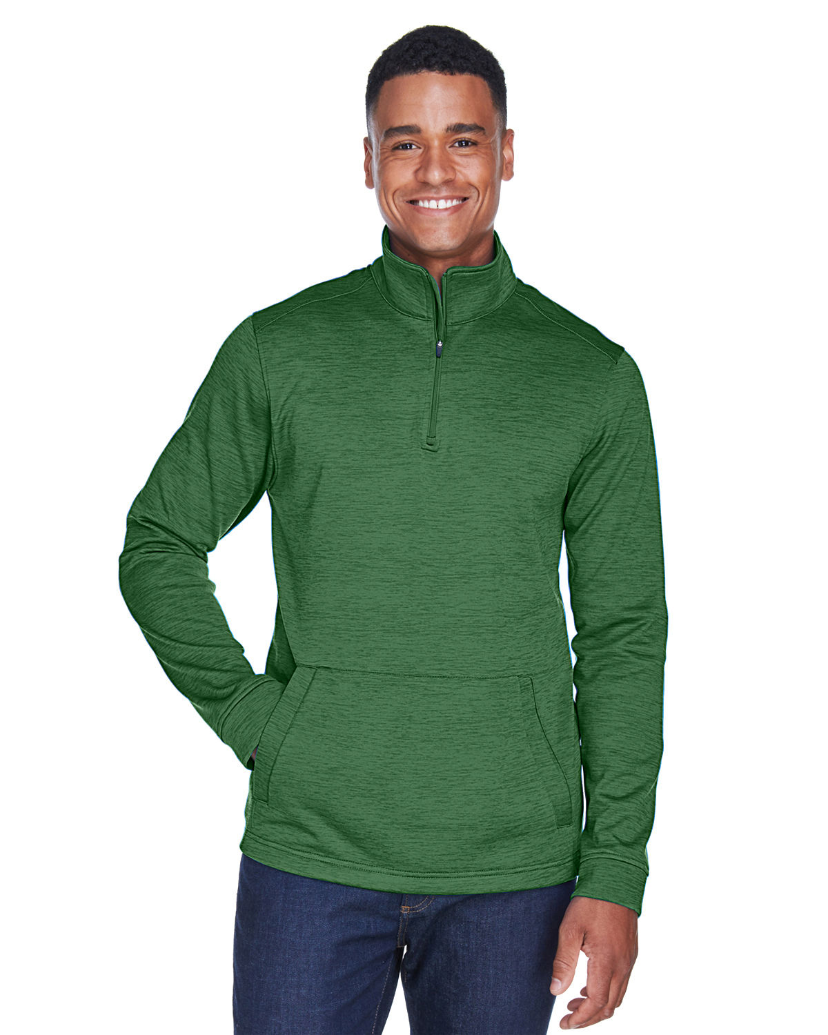 Devon & Jones Men's Newbury Mélange Fleece Quarter-Zip DG798