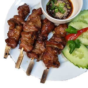 Grilled pork skewers