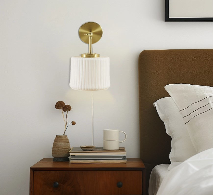 Thumbnail: White Ceramic Wall Sconce Adjustable