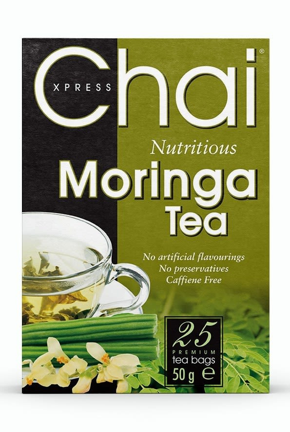 Chai Xpress Nutritious Moringa Tea, caffeine-free tea bags, 25 count