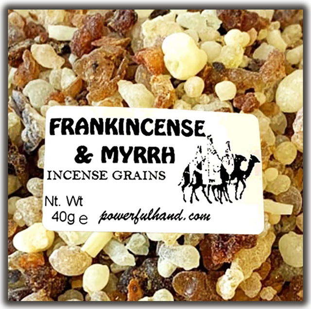 Frankincense & Myrrh Incense Grains, 40g, powerfulhand.com