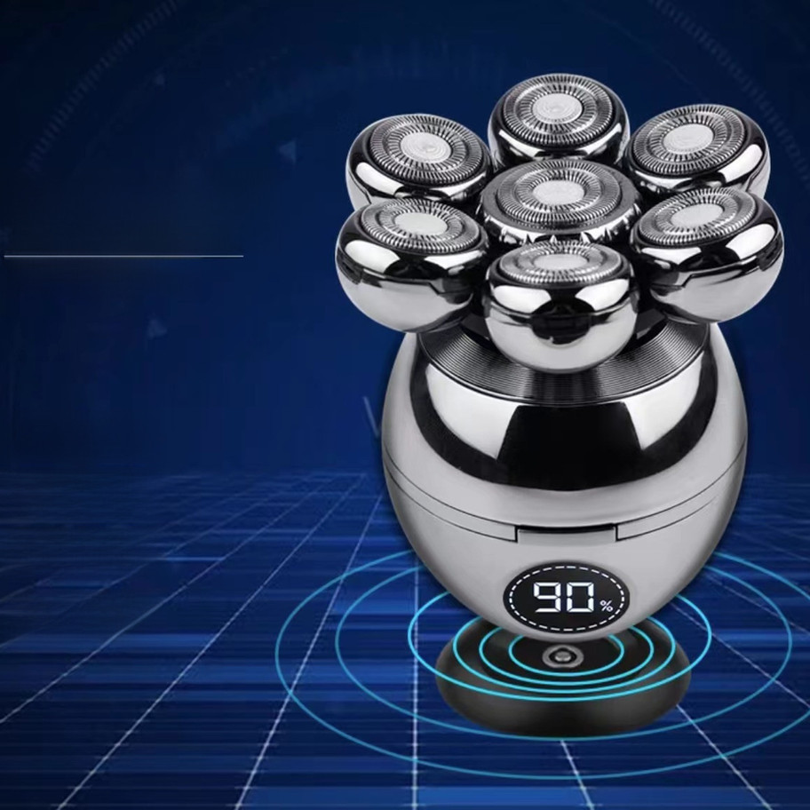 Seven-head electric shaver, 90% charged