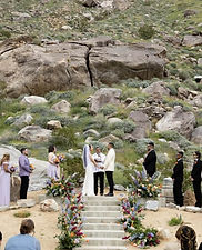 Wedding ceremony at The Lazy C Ranch, a Palm Springs ranch wedding venue