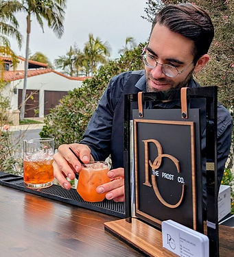 The Prost Co founder Max at Work mixing cocktails