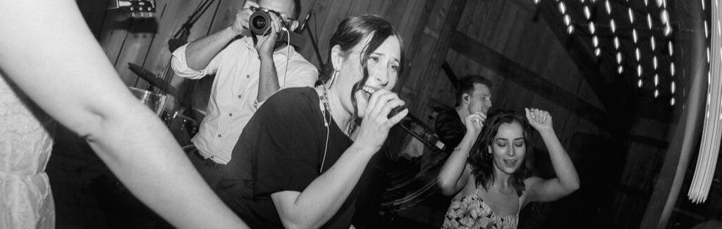 Singer from Popular Demand Entertainment performing live at a wedding, Sacramento wedding band