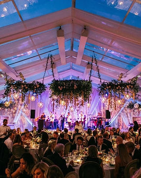 Elegant wedding reception inside The Inn at Rancho Santa Fe with guests celebrating in a historic Southern California venue.