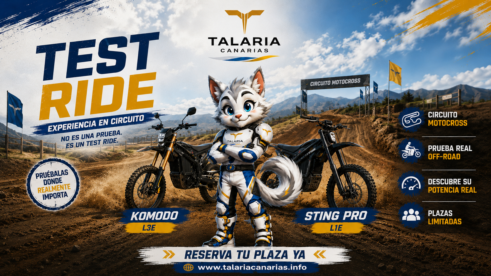 Test Ride Octubre · 10 de octubre de 2026 · 10:00–14:30, hora canaria · Talaria Canarias