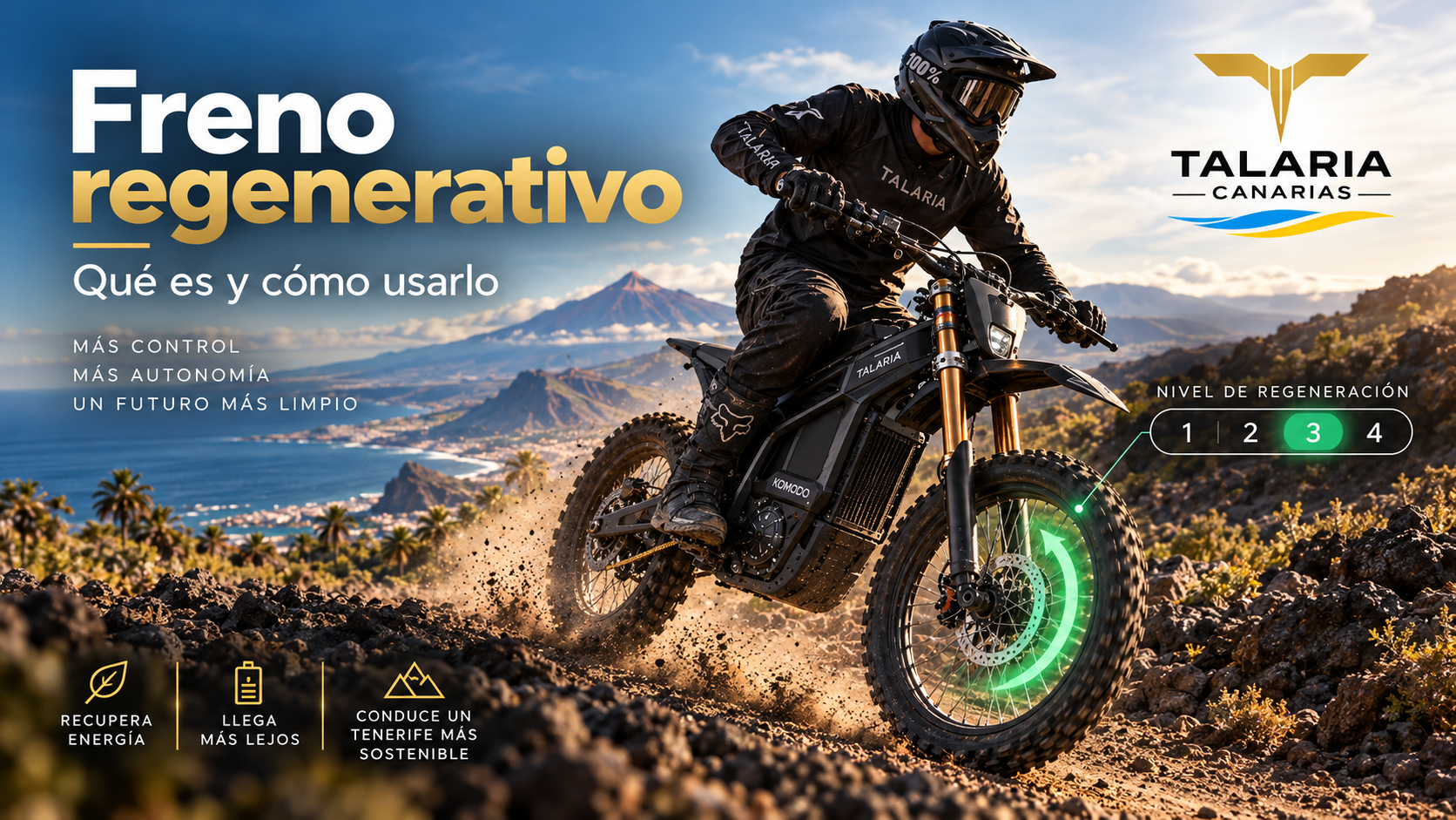 Freno regenerativo en la Talaria Komodo: qué es y cómo usarlo