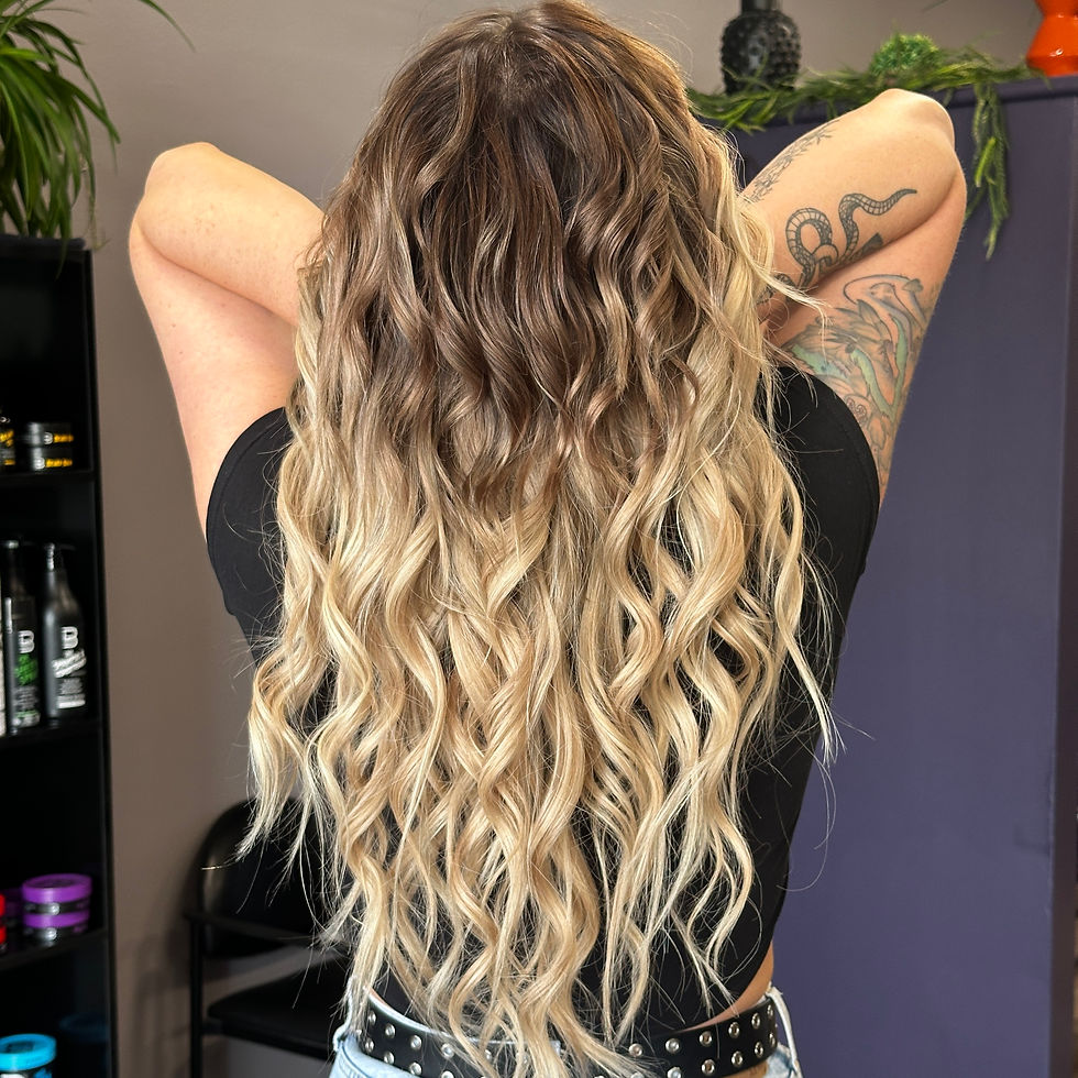 A finished look after a Slice Strand hair extension install on natural hair.