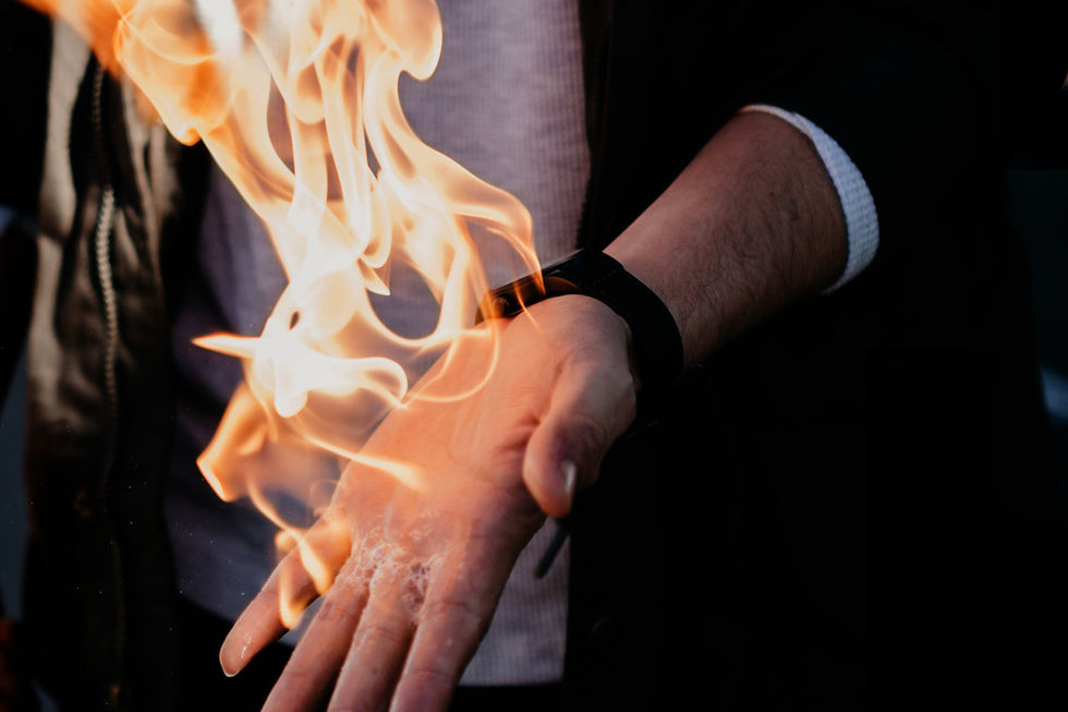 hand and fire