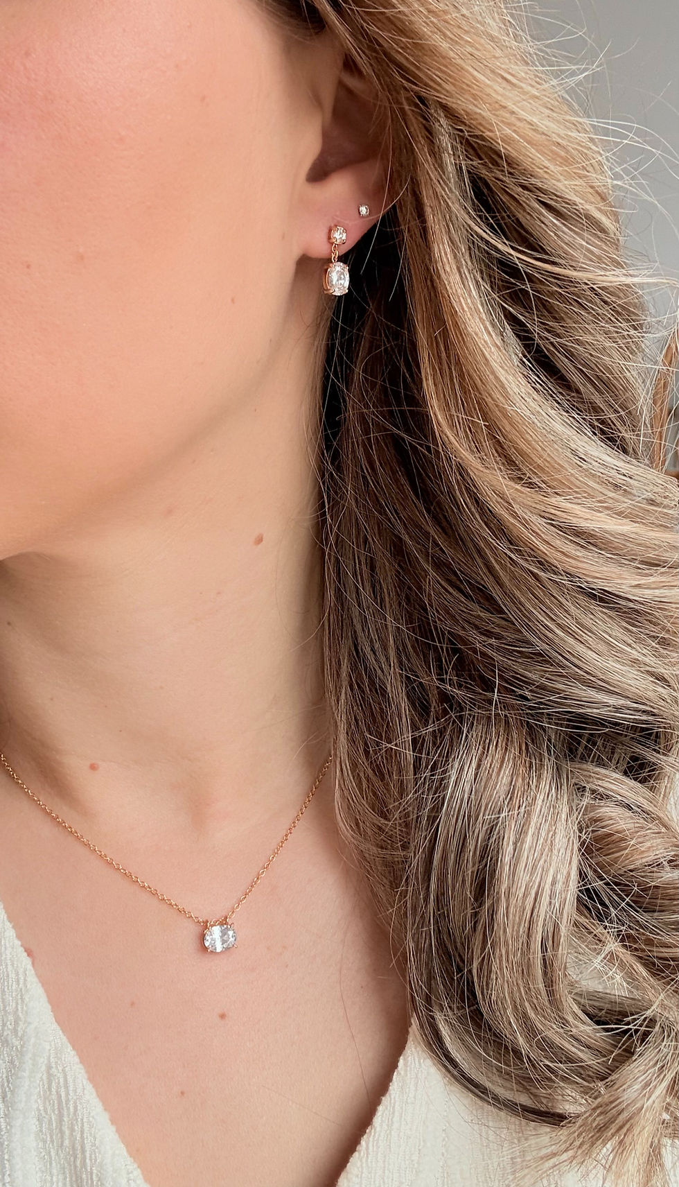 Miniature : boucles d'oreilles zircon élégant mariée mariage
