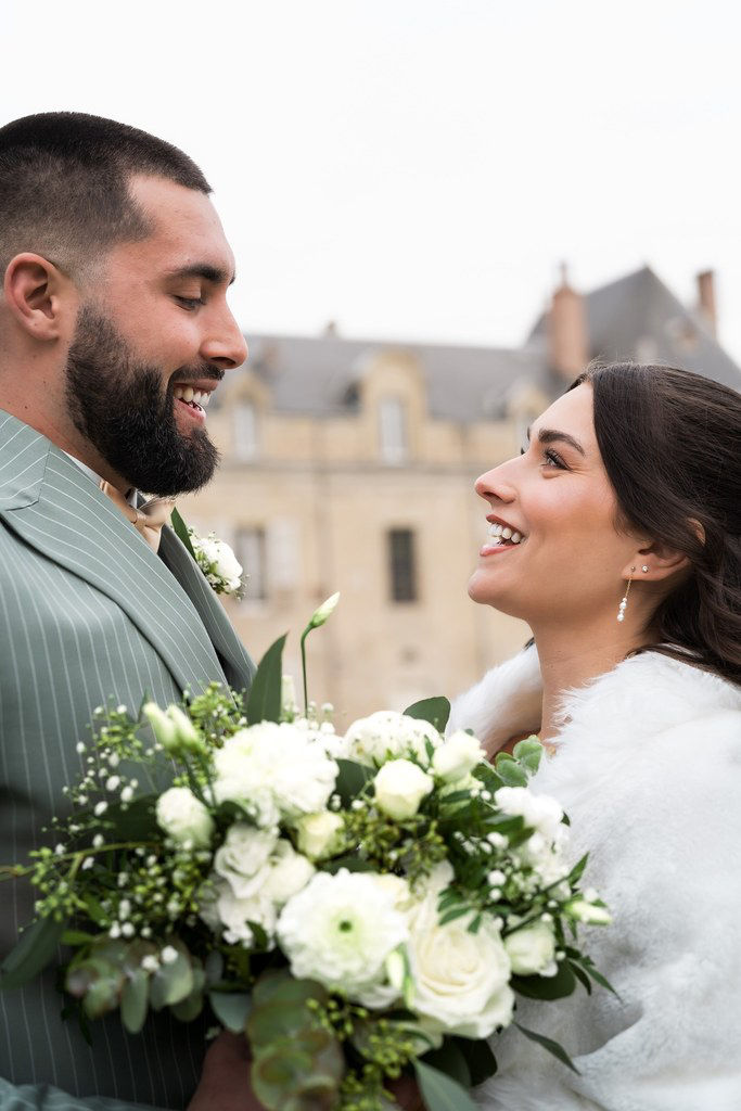Miniature : boucles d'oreilles pendantes or perles de culture blanc mariage élégant