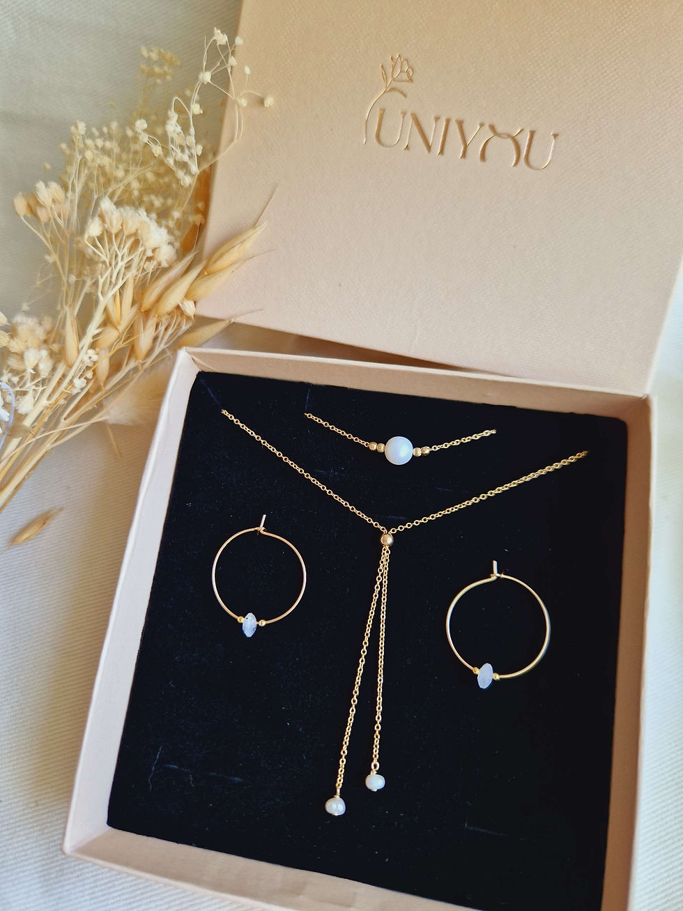 Miniature : collier de dos fin perles de culture mariage