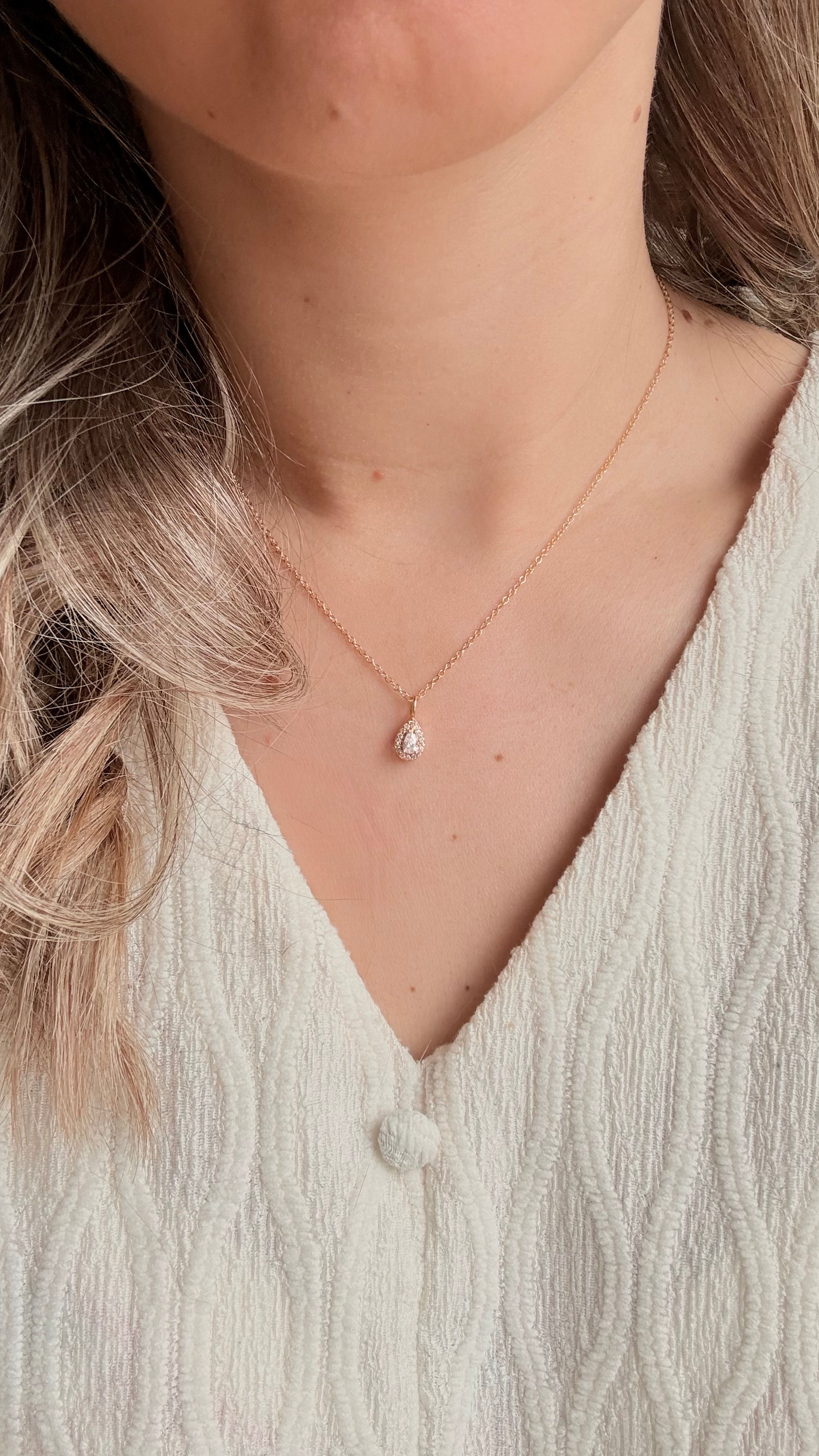 collier zircon ovale mariage mariée bijoux