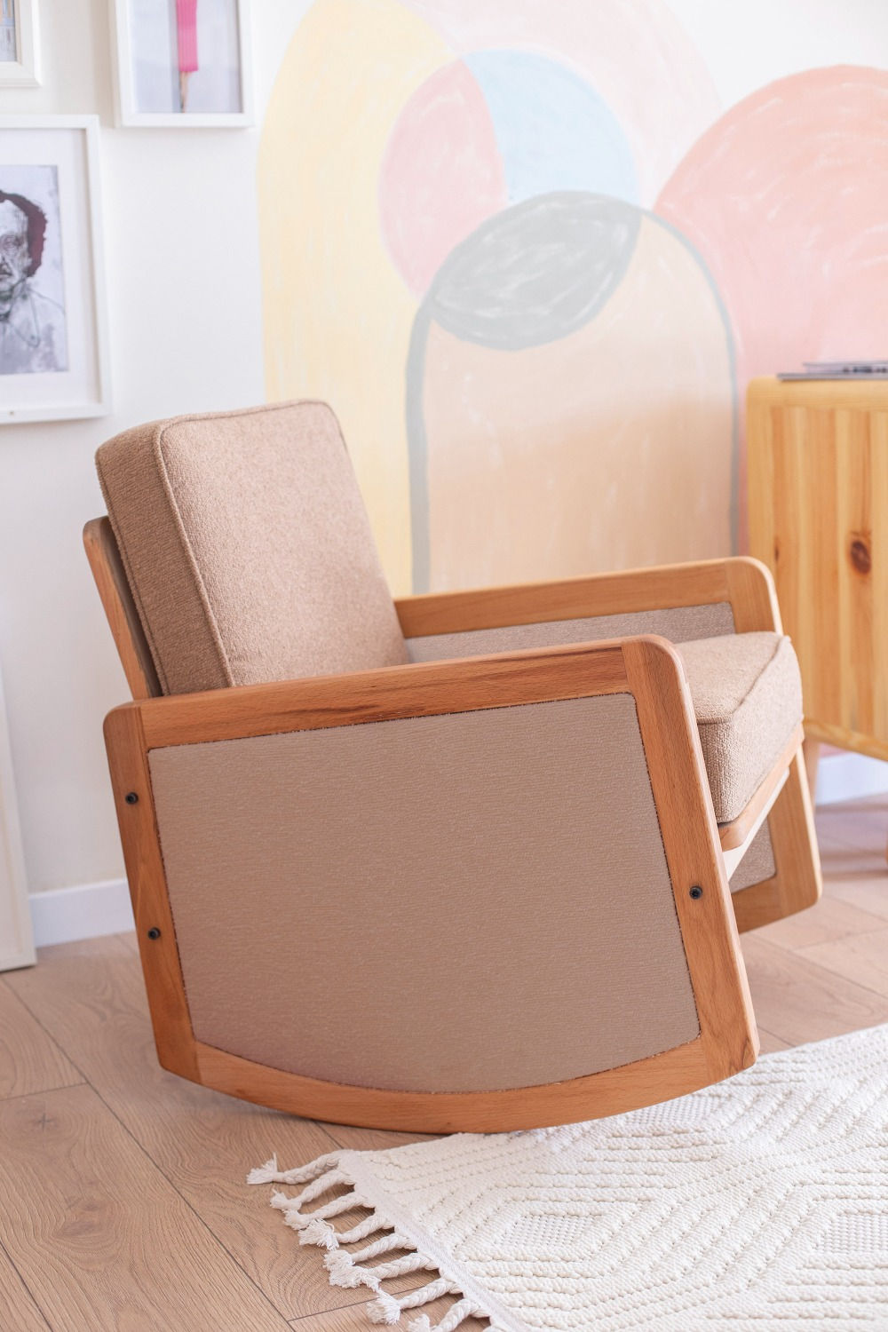 Quppa Home'dan YENİ MODEL el işçiliği Sallanan Koltuk - SÜTLÜ KAHVE